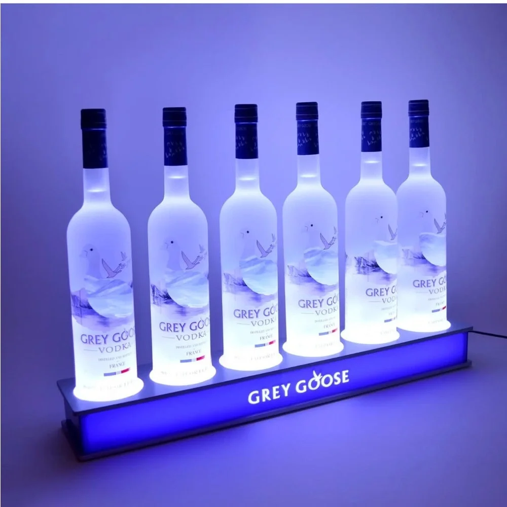 Grey Goose Blue LED Backlit Bottle Display - Home Bar Accent